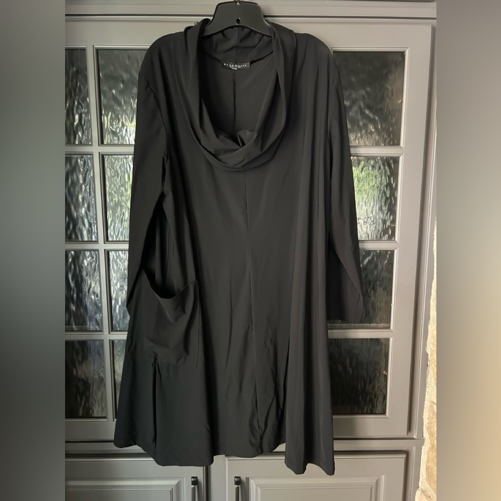 bryn Walker Cowl Neck Black Long Top/Dress